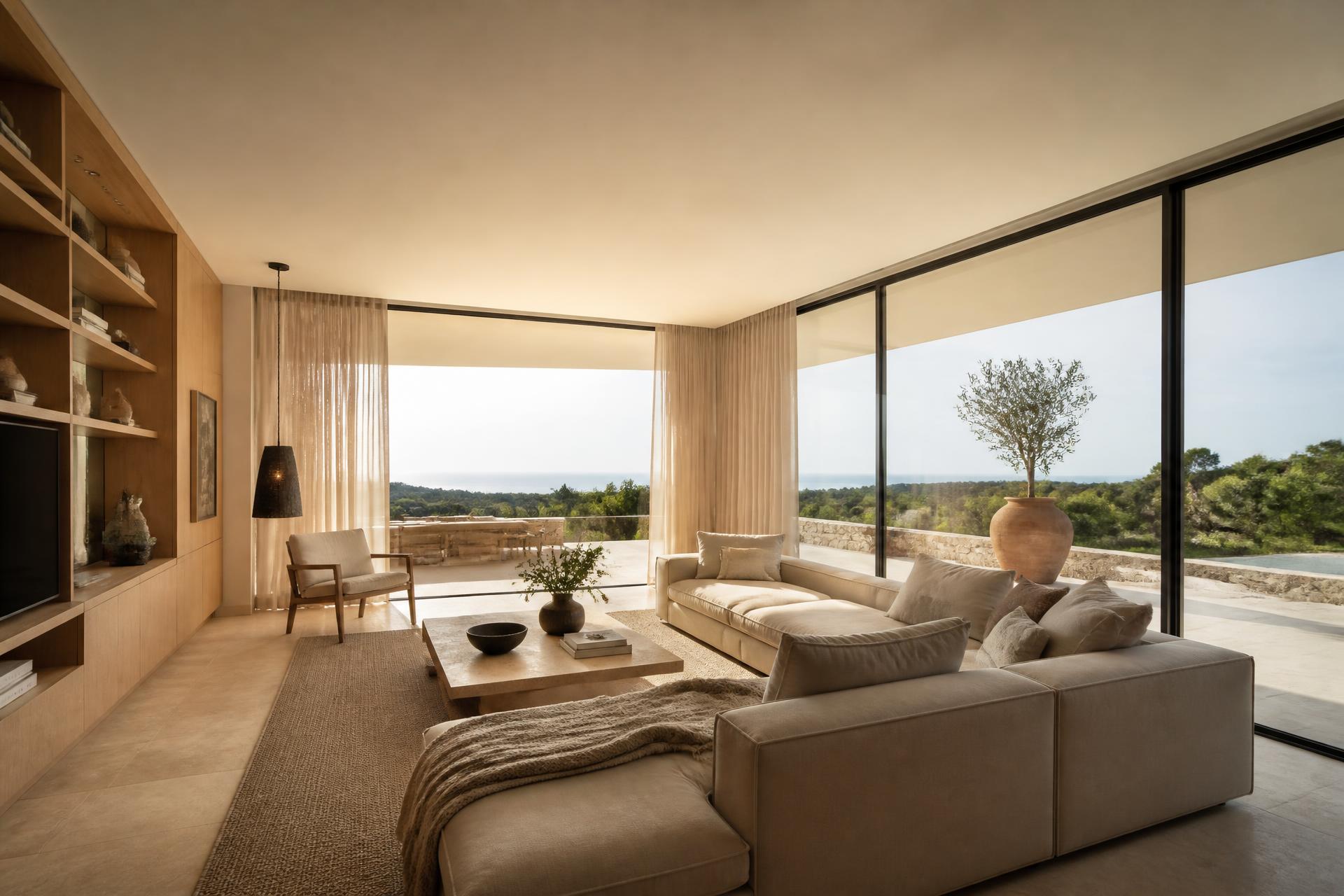 Salón mediterráneo contemporáneo reformado por NKN Reformas Integrales